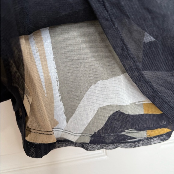 Stella Carakasi Mixed Media Mesh Kint Tunic Sweater Black Size S Lagenlook - Picture 4 of 9